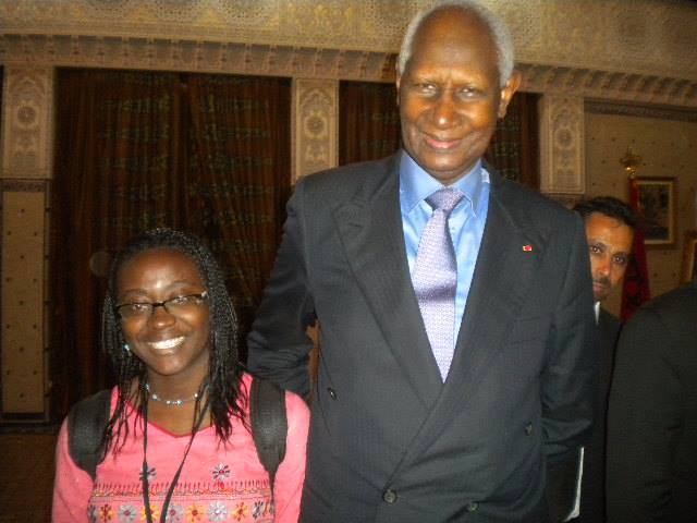 Anne Michelle Ekedi aux côté du Président Abdou Diouf, Secrétaire Général de l'OIF à Fès (Maroc)