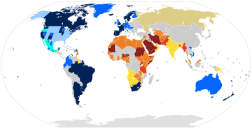 Cartes des pays ayant une loi sur l'homosexualité. Source: https://fr.wikipedia.org/wiki/Homophobie